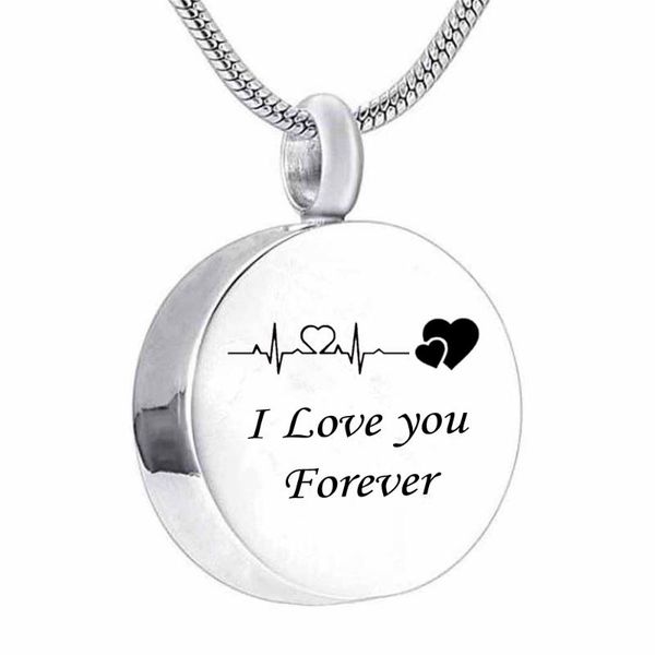 pendant necklaces cremation jewelry electrocardiogram urn necklace for ashes i love you forever round memorial women, Silver
pendant necklaces cremation jewelry electrocardiogram urn necklace for ashes i love you forever round memorial women, Silver