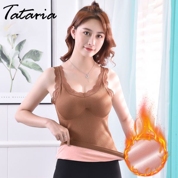 tataria women thermal underwear winter warm lace tank female bra 's camisole shirt 210514, White
tataria women thermal underwear winter warm lace tank female bra 's camisole shirt 210514, White