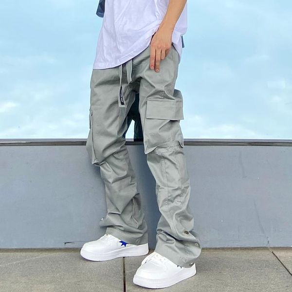 men's pants sashes multi-pockets ankle button overalls for men and women retro streetwear cargo loose harajuku casual trousers, Black
men's pants sashes multi-pockets ankle button overalls for men and women retro streetwear cargo loose harajuku casual trousers, Black