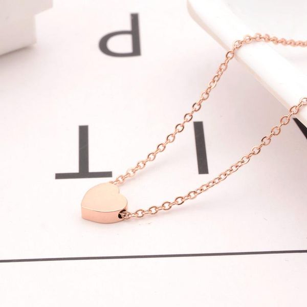 necklace women's heart pendant couple trend rose gold stainless steel chain necklaces jewelry fashion sweet cute simple chains, Silver
necklace women's heart pendant couple trend rose gold stainless steel chain necklaces jewelry fashion sweet cute simple chains, Silver