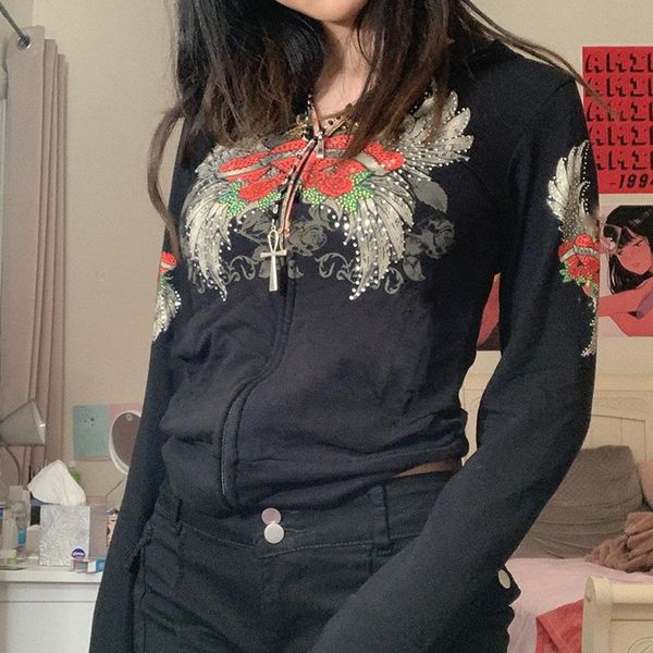 women's hoodies & sweatshirts y2k autumn fashion casual girls leisure style flower wing printing slim women jacket coat long sleeve zi, Black
women's hoodies & sweatshirts y2k autumn fashion casual girls leisure style flower wing printing slim women jacket coat long sleeve zi, Black