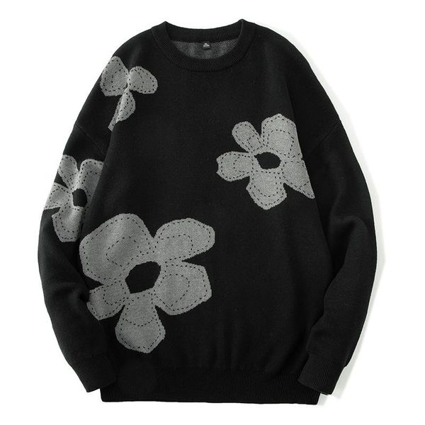 men's sweaters men bottoming hip-hop high street black loose knit sweater autumn winter o neck flower print pullover, White;black
men's sweaters men bottoming hip-hop high street black loose knit sweater autumn winter o neck flower print pullover, White;black