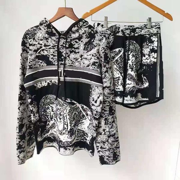 vacation jungle pattern women's two piece pants classic elastic charm knit hoodies birthday gift for girl elegant suit set, White
vacation jungle pattern women's two piece pants classic elastic charm knit hoodies birthday gift for girl elegant suit set, White