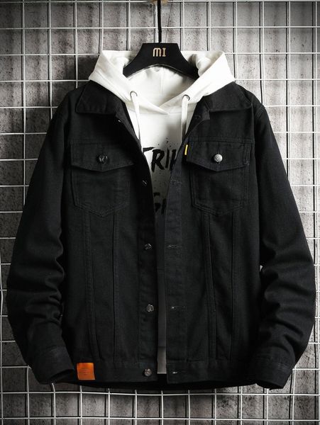 men patched button up denim trucker jacket i2ln#, Blue
men patched button up denim trucker jacket i2ln#, Blue