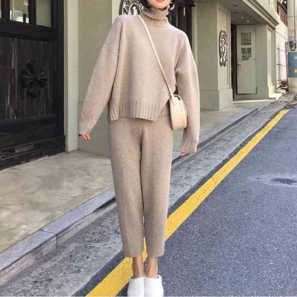autumn winter knitted tracksuit turtleneck sweatshirt clothing 2 piece set knit pant female pants 210531, White
autumn winter knitted tracksuit turtleneck sweatshirt clothing 2 piece set knit pant female pants 210531, White