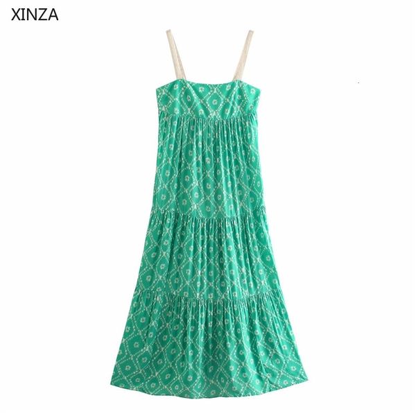 casual dresses women print pleated long summer sleeveless straps vintage green party fashion smocked elastic backless q2nm, Black;gray
casual dresses women print pleated long summer sleeveless straps vintage green party fashion smocked elastic backless q2nm, Black;gray