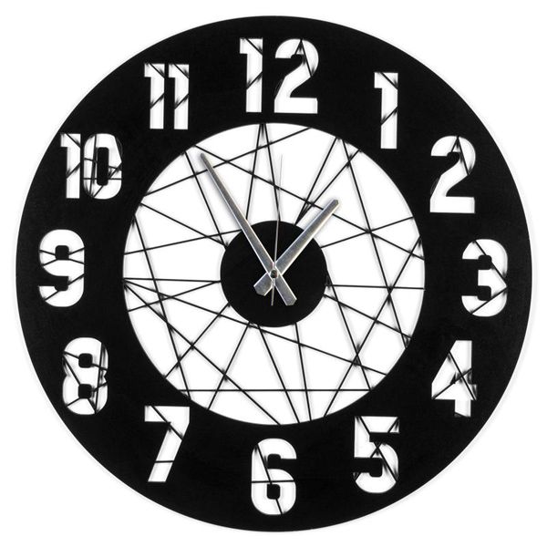 wall clocks modern line design circular wooden clock home style luxury decoration art decor for living room quartz silent mechanism