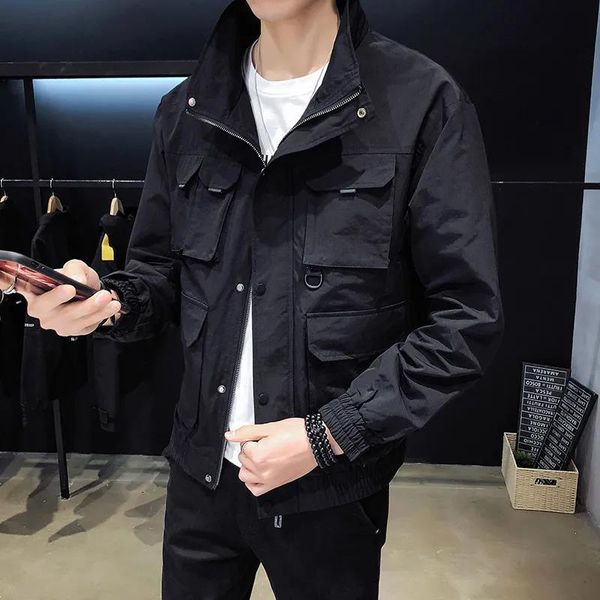 jacket men's spring 2021 korean version of the trend loose and handsome casual tooling autumn clothes jackets, Black;brown
jacket men's spring 2021 korean version of the trend loose and handsome casual tooling autumn clothes jackets, Black;brown