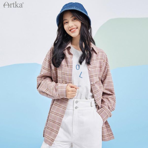 women's blouses & shirts artka 2021 spring women blouse fashion casual plaid pink loose turn-down collar long sleeve shirt outerwear sa, White
women's blouses & shirts artka 2021 spring women blouse fashion casual plaid pink loose turn-down collar long sleeve shirt outerwear sa, White