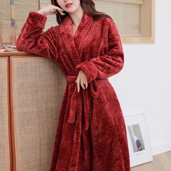 women's sleepwear winter fashion women bathrobe solid color thicken plush long sleeve warm nightgown christmas gift for, Black;red
women's sleepwear winter fashion women bathrobe solid color thicken plush long sleeve warm nightgown christmas gift for, Black;red