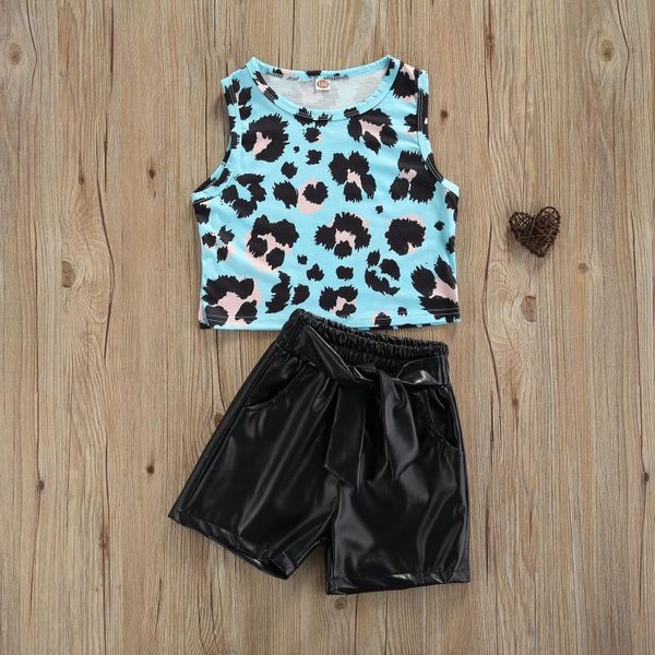 clothing sets summer trendy casual toddler girls 2pcs outfits sleeveless round neck leopard print tank + belted leather shorts set, White
clothing sets summer trendy casual toddler girls 2pcs outfits sleeveless round neck leopard print tank + belted leather shorts set, White