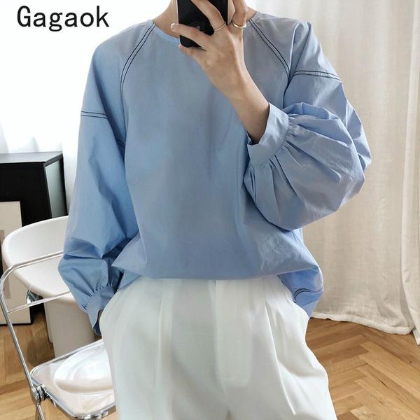 women's blouses & shirts gagaok office lady women fashion shirt 2021 spring autumn o-neck puff sleeve solid loose casual chicwild and, White
women's blouses & shirts gagaok office lady women fashion shirt 2021 spring autumn o-neck puff sleeve solid loose casual chicwild and, White