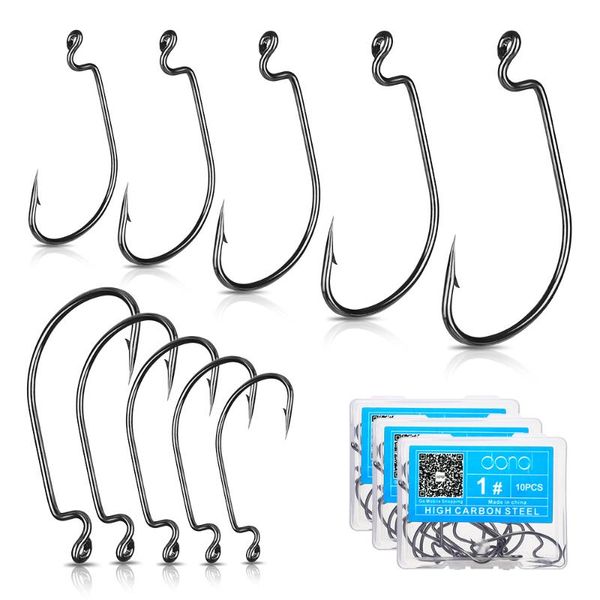 fishing hooks raysid 10pcs offset hook carbon steel wide crank fishhook for soft worm lure 5/0#-1# bass barbed carp single tools
fishing hooks raysid 10pcs offset hook carbon steel wide crank fishhook for soft worm lure 5/0#-1# bass barbed carp single tools