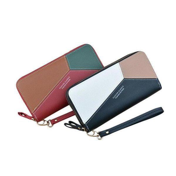 wallets 2021 women wallet pu leather card holder double zipper long female color matching clutch cell phone bag, Red;black
wallets 2021 women wallet pu leather card holder double zipper long female color matching clutch cell phone bag, Red;black