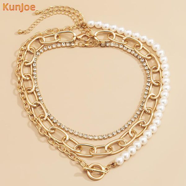 kunjoe women vintage multilayer geometric necklace ot buckle imitation pearl choker ladies iced out tennis chain bohemia jewelry chokers, Golden;silver
kunjoe women vintage multilayer geometric necklace ot buckle imitation pearl choker ladies iced out tennis chain bohemia jewelry chokers, Golden;silver
