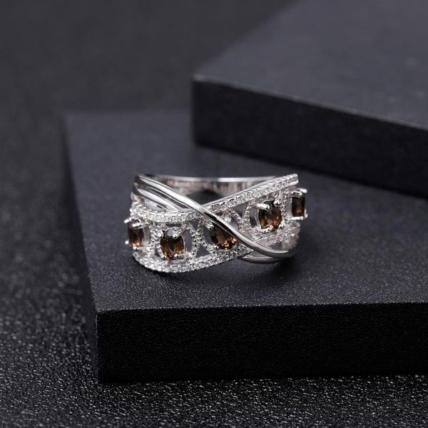 cluster rings gem's ballet 0.84ct natural smoky quartz gemstone jewelry real 925 sterling silver split band ring for women anniversary, Golden;silver
cluster rings gem's ballet 0.84ct natural smoky quartz gemstone jewelry real 925 sterling silver split band ring for women anniversary, Golden;silver