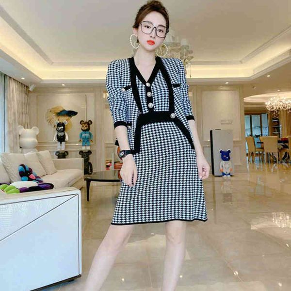 skirt autumn houndstooth mesh ensemble women's or crocheted dresses long sleeve cardigan upper nightgown + v-neck knitted dress 2 6sqj, Black
skirt autumn houndstooth mesh ensemble women's or crocheted dresses long sleeve cardigan upper nightgown + v-neck knitted dress 2 6sqj, Black