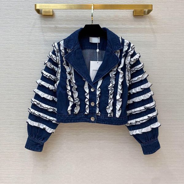 women's jackets jackets novelty short design denim jacket women high-end fashion lace ruffles patchwork lapel lantern sleeve sweet retr, Black;brown
women's jackets jackets novelty short design denim jacket women high-end fashion lace ruffles patchwork lapel lantern sleeve sweet retr, Black;brown