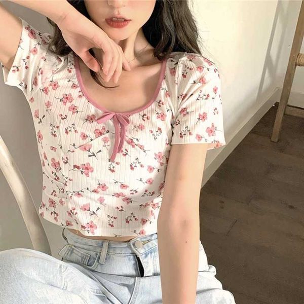 women's t-shirt flower print t-shirt ins trendy short slim design sense niche short-sleeved summer u4zq, White
women's t-shirt flower print t-shirt ins trendy short slim design sense niche short-sleeved summer u4zq, White