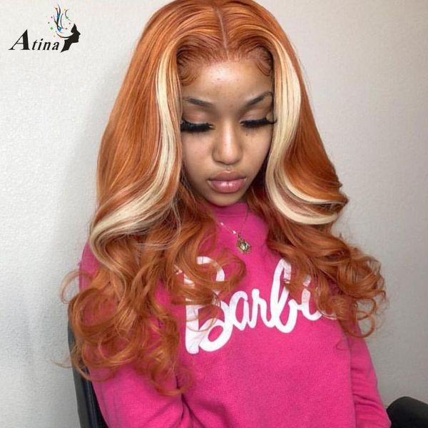 ombre highlight 613 lace frontal wig pre plucked ginger front human hair hd transparent wigs water wave full 250, Black;brown
ombre highlight 613 lace frontal wig pre plucked ginger front human hair hd transparent wigs water wave full 250, Black;brown