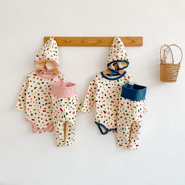 kids boy girl suit clothes spring autumn infant long sleeve colorful polygon printing rompers pants and hat clothing sets, Blue
kids boy girl suit clothes spring autumn infant long sleeve colorful polygon printing rompers pants and hat clothing sets, Blue