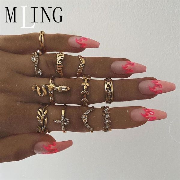 cluster rings mling 11 pcs/set vintage gold alloy animal set fashion snake star hollow leaf letter geometric for women, Golden;silver
cluster rings mling 11 pcs/set vintage gold alloy animal set fashion snake star hollow leaf letter geometric for women, Golden;silver