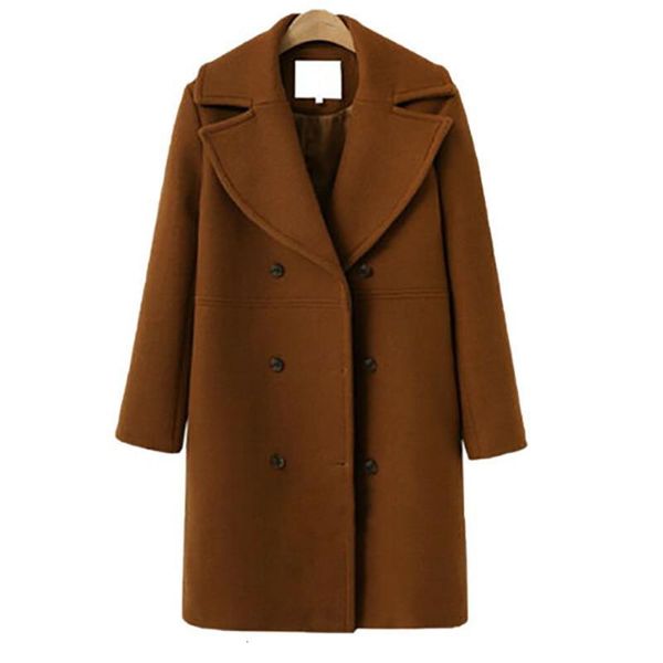 women's wool & blends women solid long overcoat elegant warm outwear lapel fashion baggy woolen coat jacket winter ladies double breast, Black
women's wool & blends women solid long overcoat elegant warm outwear lapel fashion baggy woolen coat jacket winter ladies double breast, Black