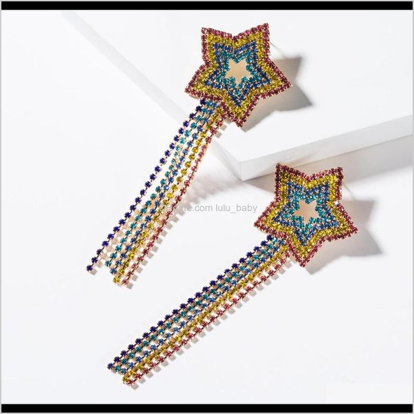 charm jewelry drop delivery 2021 exaggerated five-pointed star color long tassel earrings womens full diamond super flash fashion accessorie, Golden
charm jewelry drop delivery 2021 exaggerated five-pointed star color long tassel earrings womens full diamond super flash fashion accessorie, Golden