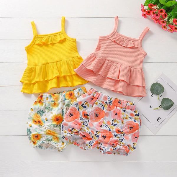 clothing sets summer baby clothes 2021 for toddler girls ruffles solid suspender ribbed +sunflower shorts outfits born, White
clothing sets summer baby clothes 2021 for toddler girls ruffles solid suspender ribbed +sunflower shorts outfits born, White