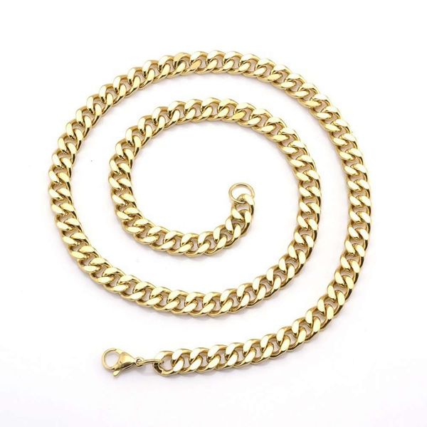8mm stainless steel necklaces, flat bright gold-plated jewelry, domineering men's necklaces, Black
8mm stainless steel necklaces, flat bright gold-plated jewelry, domineering men's necklaces, Black