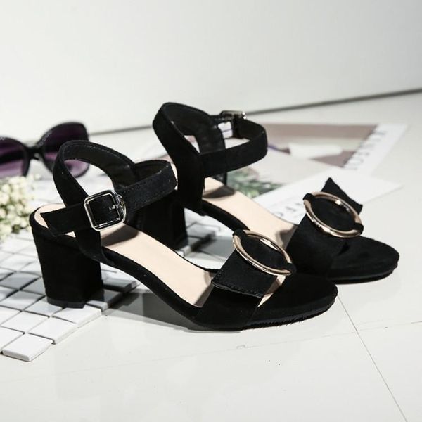 word buckle belt with thick wild summer size code 33-43 student sandals 18131, Black
word buckle belt with thick wild summer size code 33-43 student sandals 18131, Black