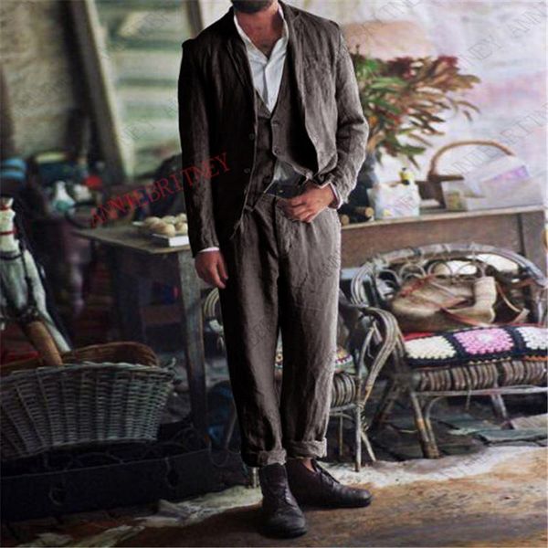 men's suits & blazers 2021 classic summer 3 pieces linen beach men for wedding casual blazer groom tuxedo jacket vest pants set, White;black
men's suits & blazers 2021 classic summer 3 pieces linen beach men for wedding casual blazer groom tuxedo jacket vest pants set, White;black