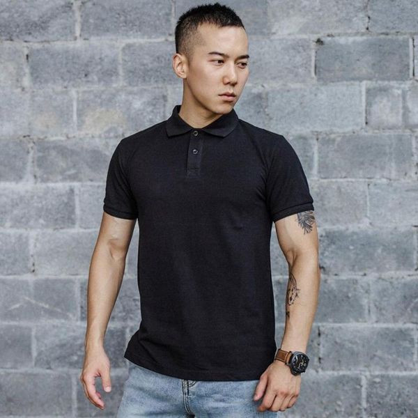 men's polos sports and leisure shirt pure color cotton moisture-wicking lapel slim short sleeve top, White;black
men's polos sports and leisure shirt pure color cotton moisture-wicking lapel slim short sleeve top, White;black