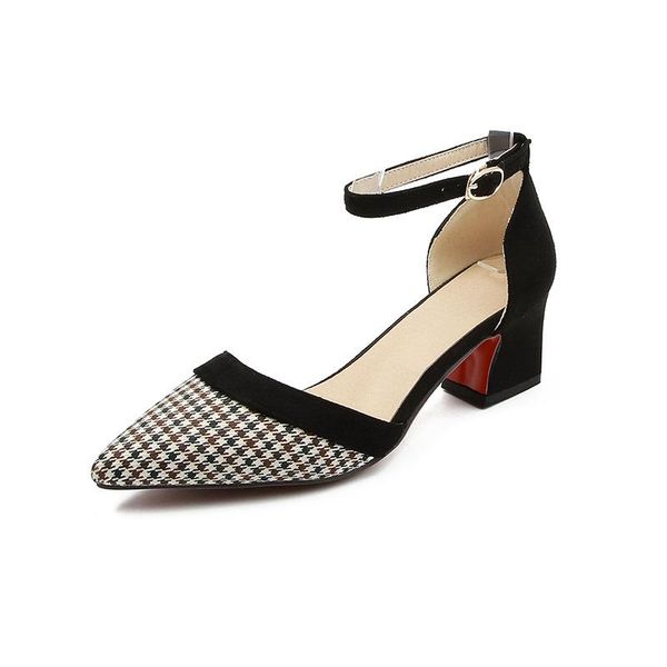 color matching pointed 18 spring and summer hollow sandals comfortable thick with the middle buckle 32-48 women's shoes, Black
color matching pointed 18 spring and summer hollow sandals comfortable thick with the middle buckle 32-48 women's shoes, Black