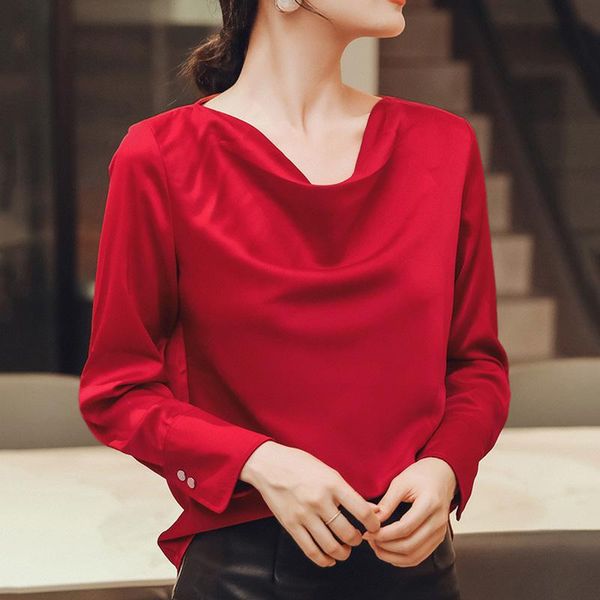 loose satin professional casual shirt women blouse high-end fashion temperament office lady plus size women's blouses & shirts, White
loose satin professional casual shirt women blouse high-end fashion temperament office lady plus size women's blouses & shirts, White