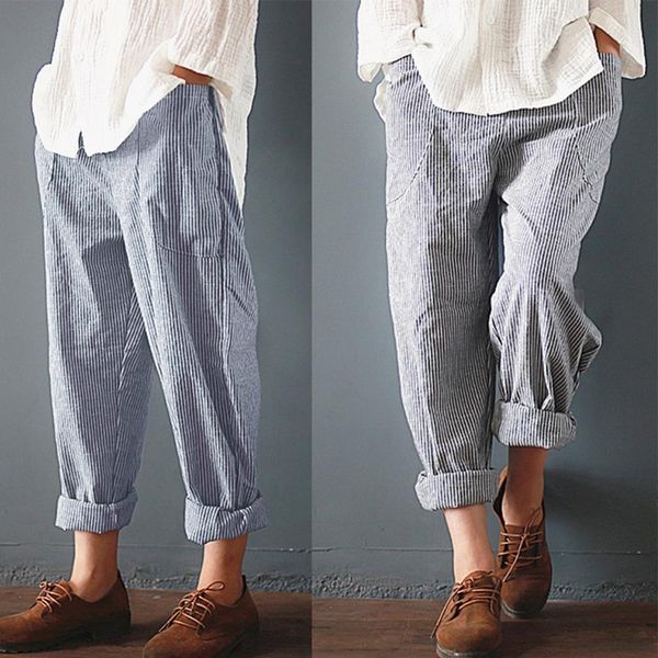 5xl pluse size loose womens pants casual elastic waist striped pencil trousers spring cotton linen wide leg, Black;white
5xl pluse size loose womens pants casual elastic waist striped pencil trousers spring cotton linen wide leg, Black;white