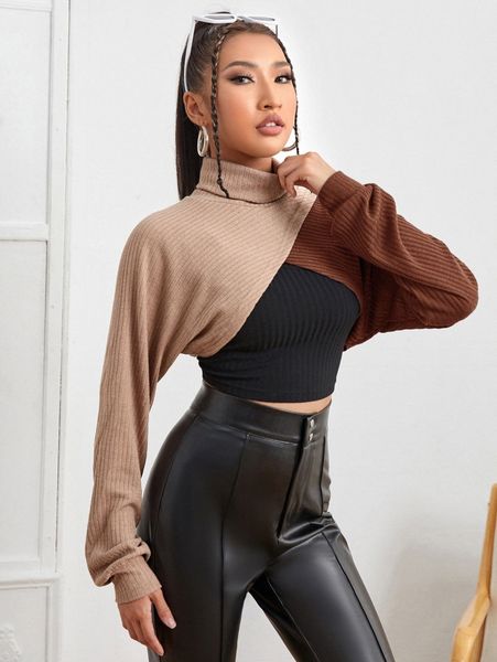 cut and sew batwing sleeve crop y9wb#, White