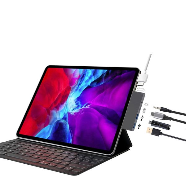 usb c hub 5 in 1 type-c to 4k hdmi 3 usb-3.0 adapter with 3.5mm aux pd fast charging for ipad pro
usb c hub 5 in 1 type-c to 4k hdmi 3 usb-3.0 adapter with 3.5mm aux pd fast charging for ipad pro