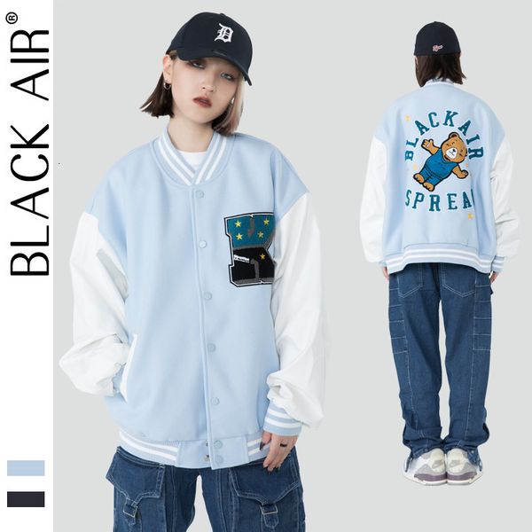 blackair 2021 fall / winter campus jacket series bear towel sleeve color blocking men's and women's baseball jacket trend, Black
blackair 2021 fall / winter campus jacket series bear towel sleeve color blocking men's and women's baseball jacket trend, Black