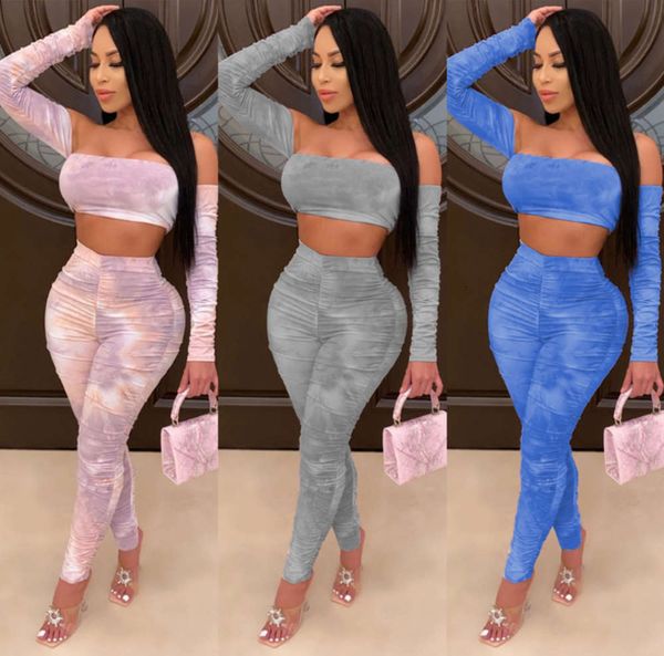 casual dresses w8801 women's tie dye wrapped cht long sve pleated pants fashion suit, Black;gray
casual dresses w8801 women's tie dye wrapped cht long sve pleated pants fashion suit, Black;gray
