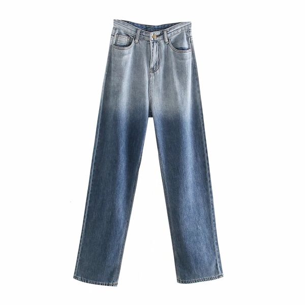 women's jeans simple 2021 spring and autumn high waist light color straight pants gradually change fashion casual washable jeans, Blue
women's jeans simple 2021 spring and autumn high waist light color straight pants gradually change fashion casual washable jeans, Blue