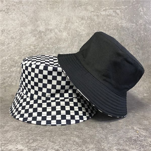 hat summer plaid double sided fisherman's hat women's street black and white foldable sunshade hat, Black;white
hat summer plaid double sided fisherman's hat women's street black and white foldable sunshade hat, Black;white