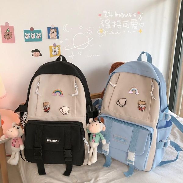 school bags harajuku fashion women backpack trend nylon contrast color bag for girls large capacity waterproof travelbags scoolbags
school bags harajuku fashion women backpack trend nylon contrast color bag for girls large capacity waterproof travelbags scoolbags