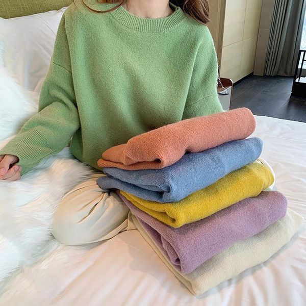 women's sweaters women solid knitted sweater pullover long sleeve o-neck casual loose korean lazy autumn winter, White;black
women's sweaters women solid knitted sweater pullover long sleeve o-neck casual loose korean lazy autumn winter, White;black