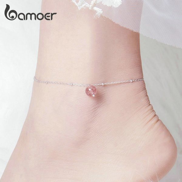 bamoer round bead bracelet leg 925 sterling silver anklets for women natural crystal stone fashion jewelry sct012, Red;blue
bamoer round bead bracelet leg 925 sterling silver anklets for women natural crystal stone fashion jewelry sct012, Red;blue