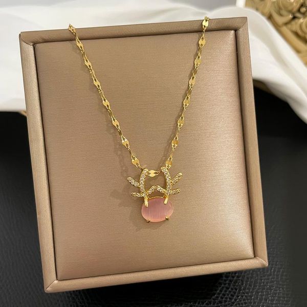 pendant necklaces mrzmsz 2021 elk head shape design opal necklace for women exquisite clavicle chain wedding fashion jewelry gifts, Silver
pendant necklaces mrzmsz 2021 elk head shape design opal necklace for women exquisite clavicle chain wedding fashion jewelry gifts, Silver