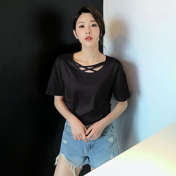 tee high-quality summer classic -selling leisure short-sleeved women's t-shirt, White
tee high-quality summer classic -selling leisure short-sleeved women's t-shirt, White
