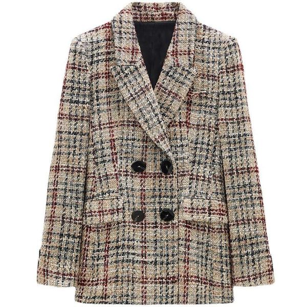 women's suits & blazers 2022 autumn winter vintage plaid blazer coat women suit jackets chic long sleeve double breasted outerwear fema, White;black
women's suits & blazers 2022 autumn winter vintage plaid blazer coat women suit jackets chic long sleeve double breasted outerwear fema, White;black