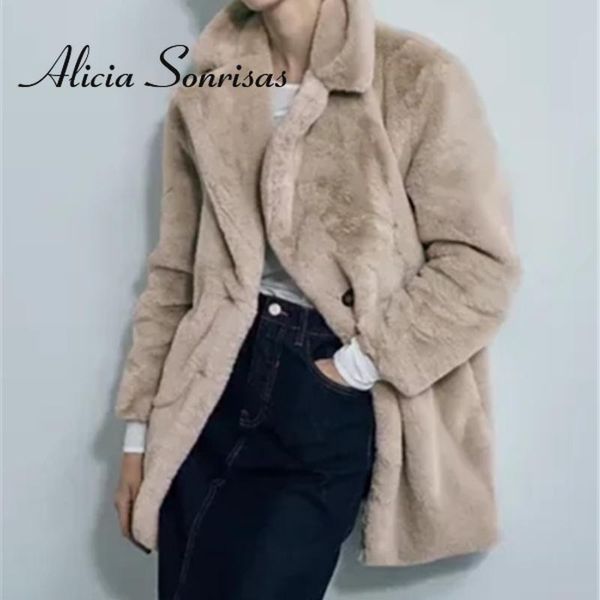 women's fur & faux 2021 winter female long sleeve jacket sheepskin overcoat urban leisure warm thick feminino, Black
women's fur & faux 2021 winter female long sleeve jacket sheepskin overcoat urban leisure warm thick feminino, Black