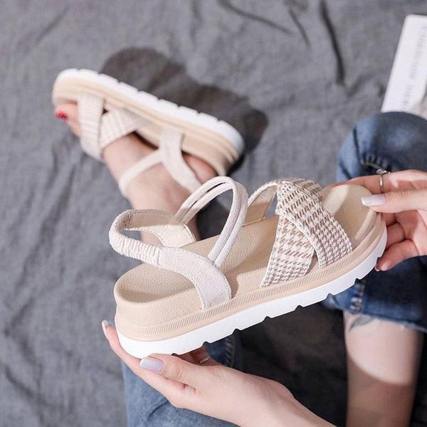 sandals lattice knitted fabric patchwork hollowed hook & loop thick bottom designer geared non-slip open toed light beach shoes, Black
sandals lattice knitted fabric patchwork hollowed hook & loop thick bottom designer geared non-slip open toed light beach shoes, Black